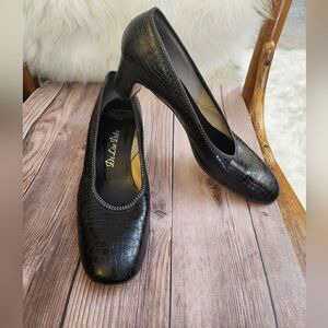 Vintage DeLiso Debs Promenade‎ leather Reptile print pumps heels